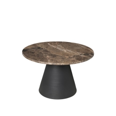 Miro Ümmargune Marmorist Diivanilaud, Pruun/Must
